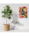 Zebra and colourful roses - Modern canvas painting | FEEBY