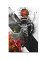 Abstract Deer and shapes canvas painting | FEEBY