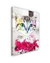 Abstract colourful cat - Wall art decoration for living room | FEEBY
