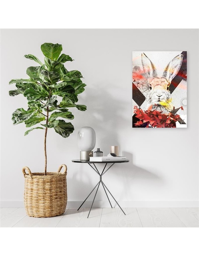 Abstract colourful rabbit - Decorative Canvas  painting for living room | FEEBY