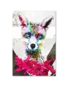 Decorative canvas painting for living room - Abstract colourful fox | FEEBY