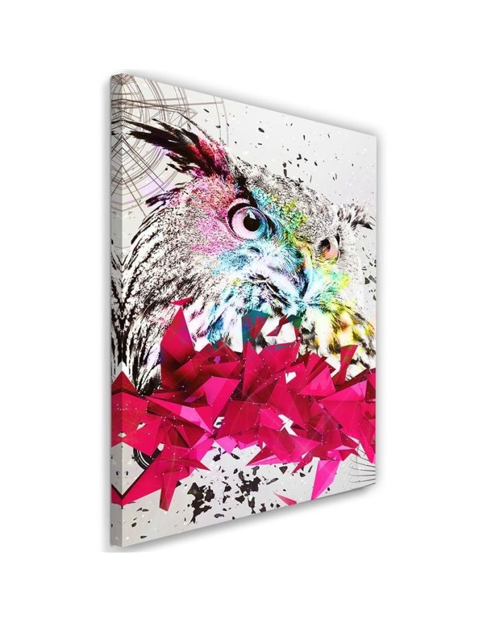 Nursery Art Prints Modern canvas painting - Abstract owl and shapes | FEEBY