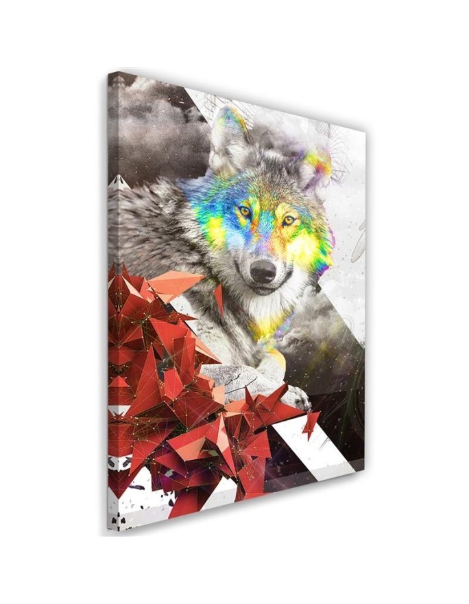 Canvas prints for bedroom - Abstract colourful wolf | FEEBY