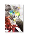 Canvas prints for bedroom - Abstract colourful wolf | FEEBY
