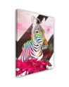Abstract colourful zebra - Modern canvas painting | FEEBY