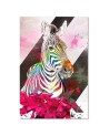 Abstract colourful zebra - Modern canvas painting | FEEBY