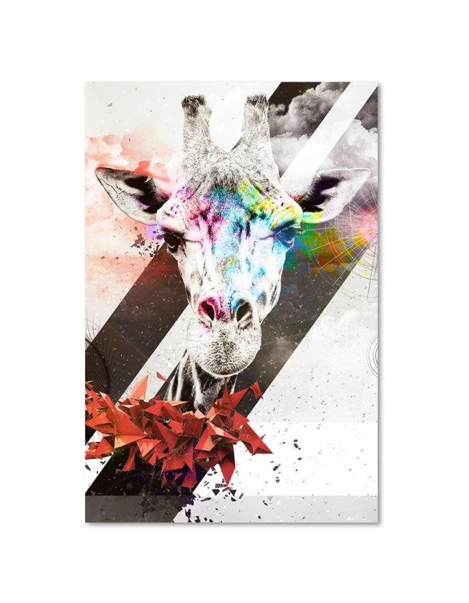 Abstract colourful giraffe - Modern canvas print | FEEBY