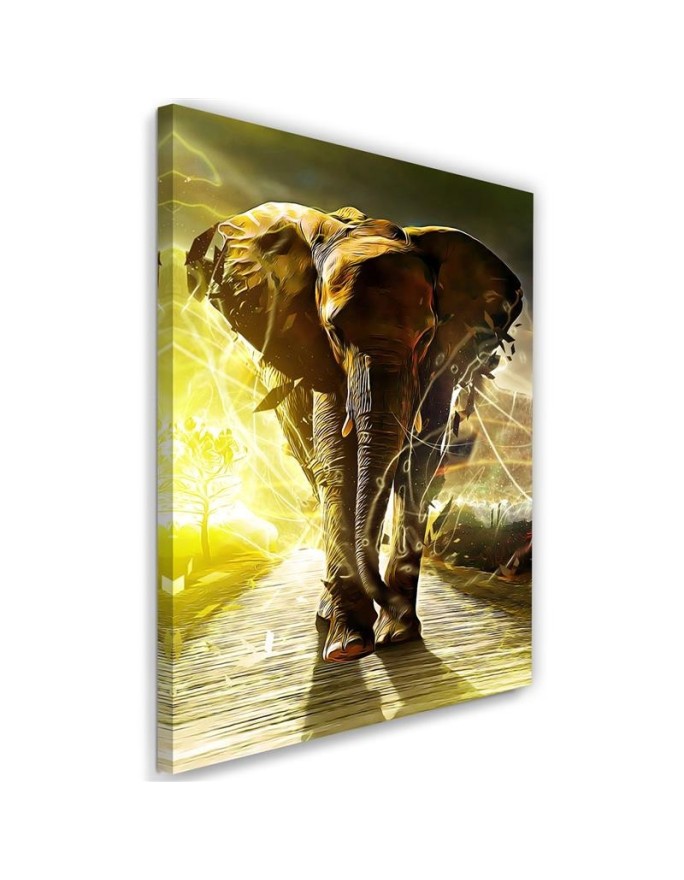 Canvas painting - Elephant on the road - Living room decoration | FEEBY