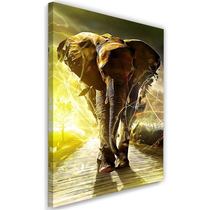 Canvas painting - Elephant on the road - Living room decoration | FEEBY