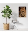 Leopard on black background- Canvas painting for living room | FEEBY