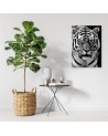 Black and white tiger - Wall art painting for living room | FEEBY