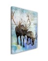 Living room Wall art decoration - Deer and reindeer in winter | FEEBY