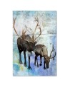 Living room Wall art decoration - Deer and reindeer in winter | FEEBY