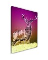 Canvas painting - Deer in the snow on a colourful background | FEEBY
