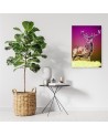 Canvas painting - Deer in the snow on a colourful background | FEEBY