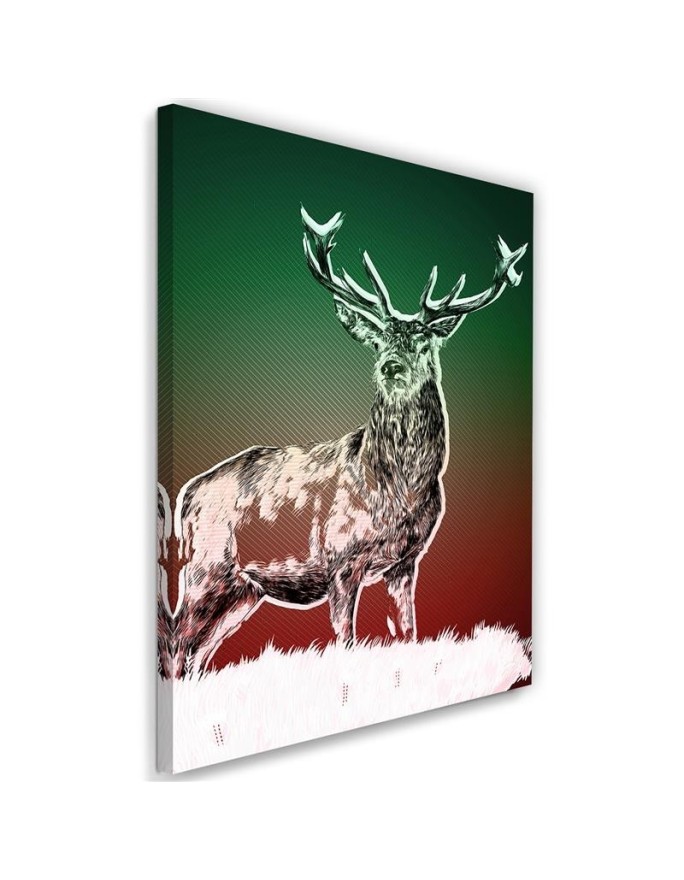 Canvas prints for living room - Abstract deer in snow | FEEBY