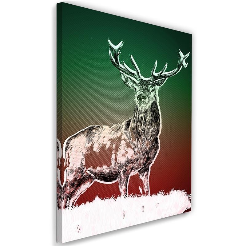Canvas prints for living room - Abstract deer in snow | FEEBY