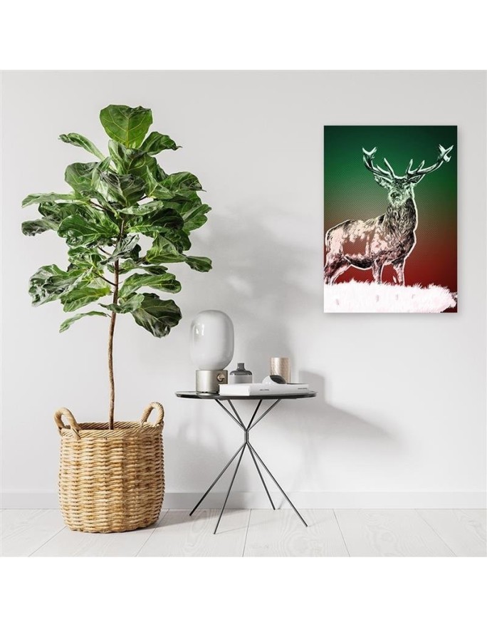Canvas prints for living room - Abstract deer in snow | FEEBY
