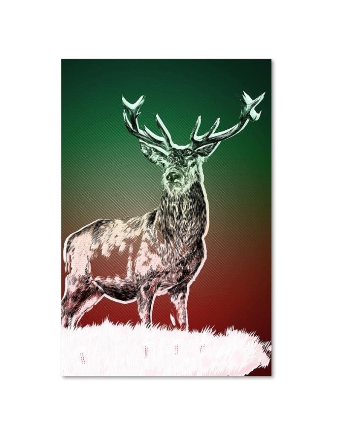 Canvas prints for living room - Abstract deer in snow | FEEBY