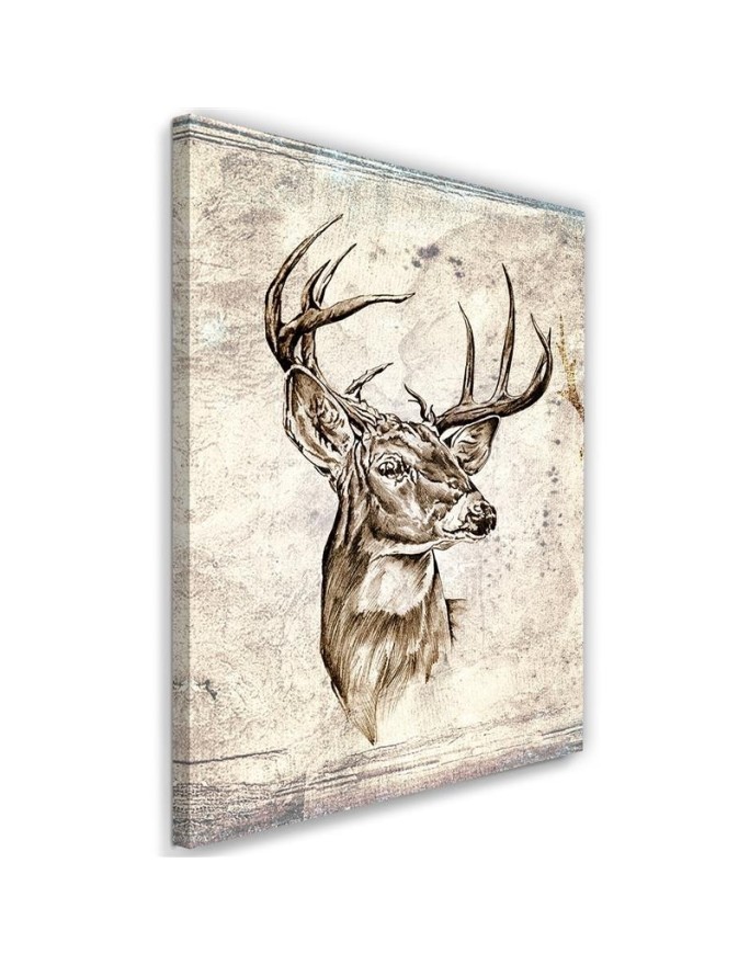 Canvas painting Deer sketch vintage | FEEBY
