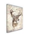 Canvas painting Deer sketch vintage | FEEBY