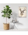 Canvas painting Deer sketch vintage | FEEBY