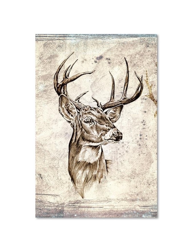 Canvas painting Deer sketch vintage | FEEBY