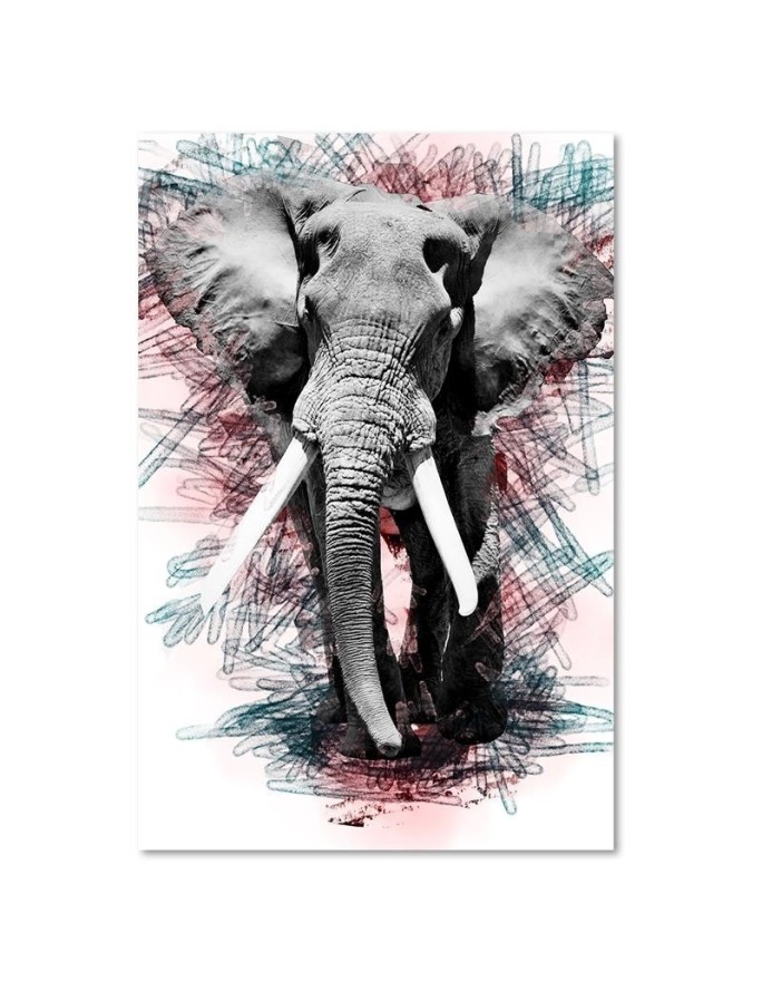Modern Canvas painting - Abstract elephant - Wall decoration | FEEBY