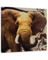 Wall art painting for bedroom - Large elephant with trunk | FEEBY