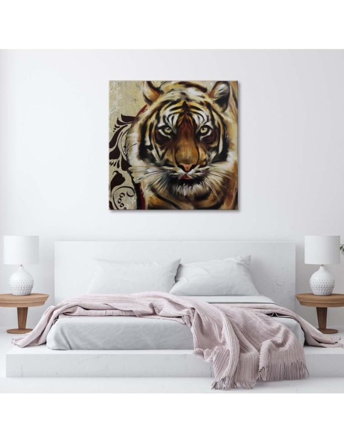 Adult big tiger - Wall art painting for living room | FEEBY