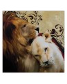 Pair of lions - Wall art decoration for living room | FEEBY