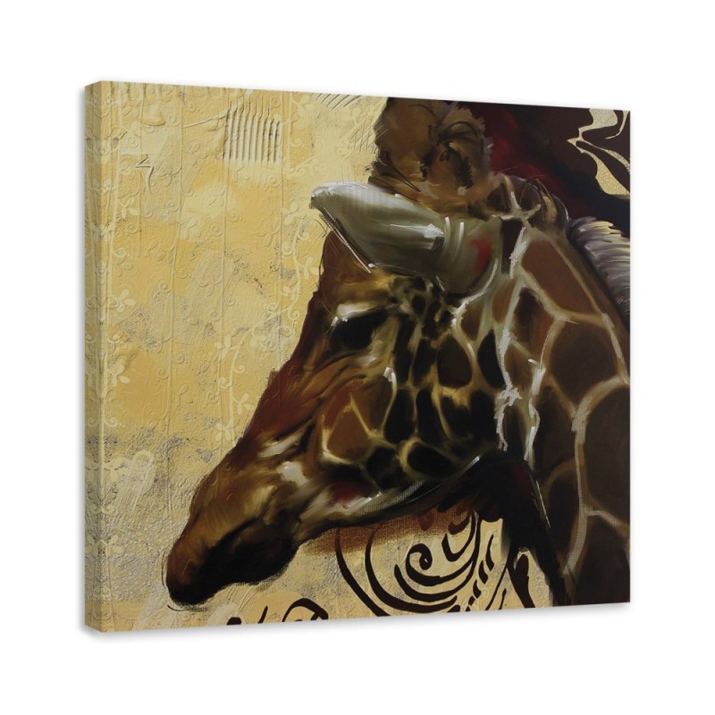 Wall art decoration for the living room - Head of a proud giraffe | FEEBY