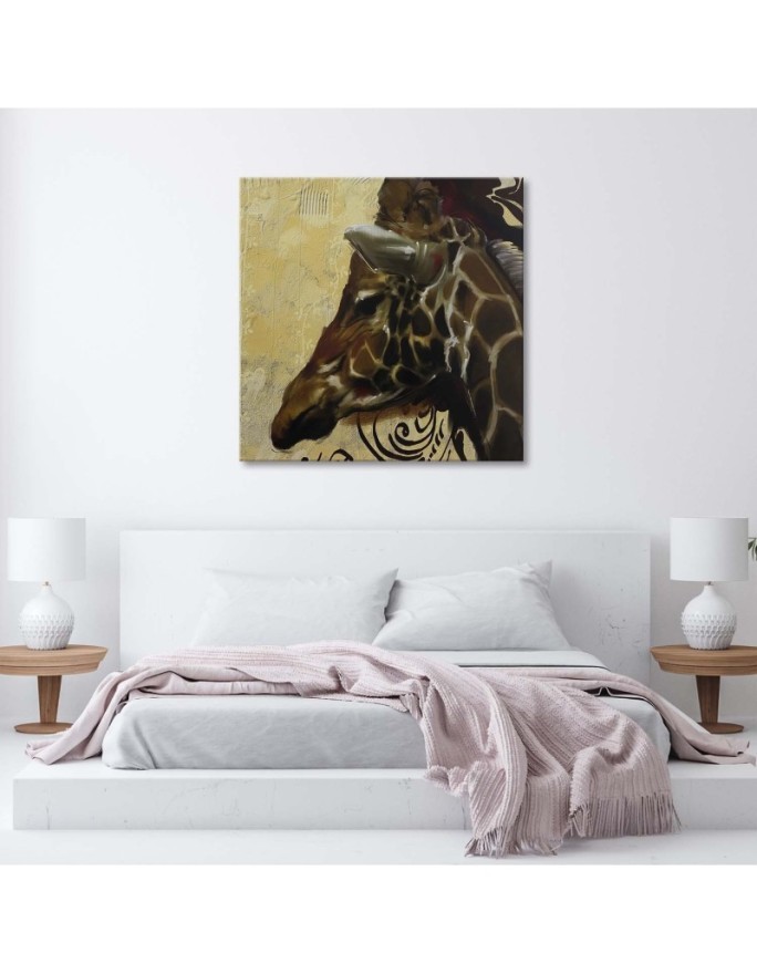 Wall art decoration for the living room - Head of a proud giraffe | FEEBY