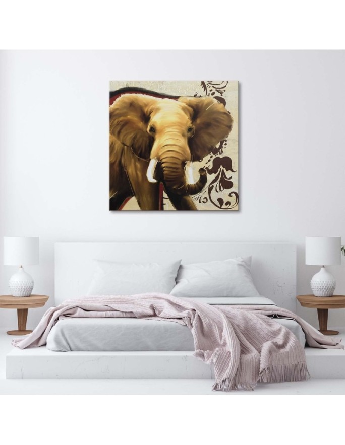 Bedroom Canvas painting - Elephant animal vintage | FEEBY