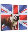 English bulldog on the background of the flag - Canvas painting for the living room | FEEBY