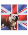 English bulldog on the background of the flag - Canvas painting for the living room | FEEBY