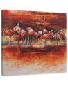 Modern wall art canvas - Flock of pink flamingos | FEEBY