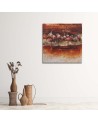 Modern wall art canvas - Flock of pink flamingos | FEEBY