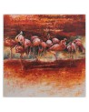 Modern wall art canvas - Flock of pink flamingos | FEEBY