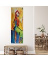 Parrot on a banana leaf - Exotic canvas art painting | FEEBY