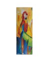 Parrot on a banana leaf - Exotic canvas art painting | FEEBY