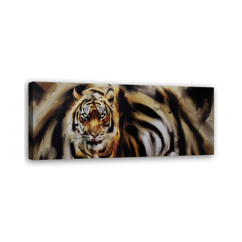 Tiger as hand painted - canvas painting for living room | FEEBY