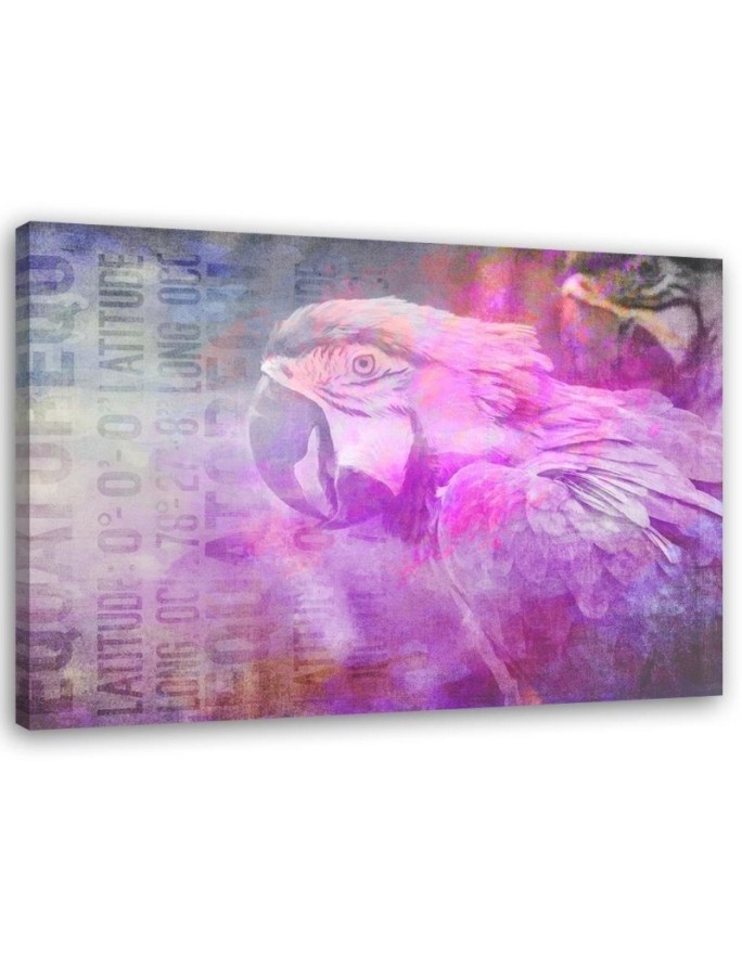Pink parrot canvas painting - Abstraction | FEEBY