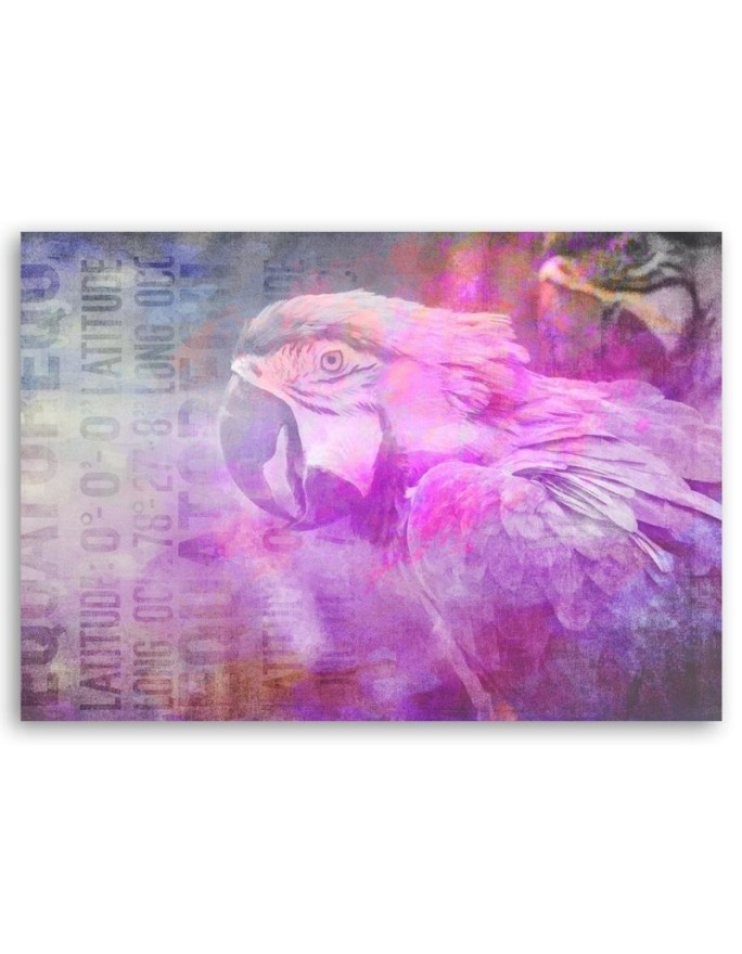 Pink parrot canvas painting - Abstraction | FEEBY
