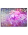 Pink parrot canvas painting - Abstraction | FEEBY