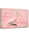 Canvas painting Pelican on pink background by Andrea Haase | FEEBY