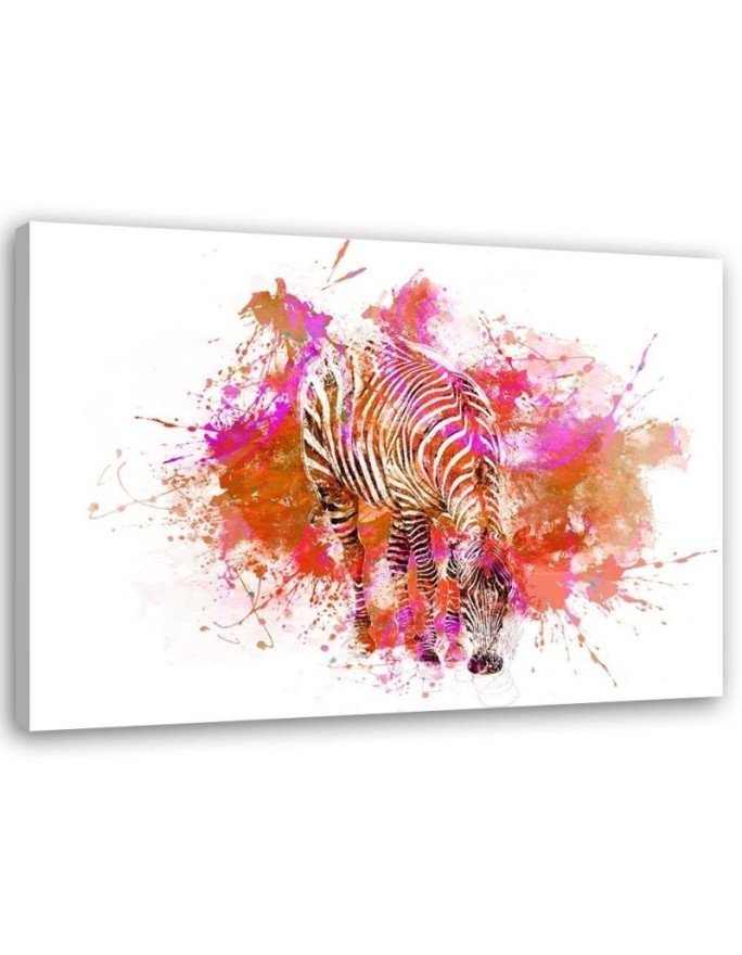 Modern canvas painting for the room - Colourful zebra | FEEBY