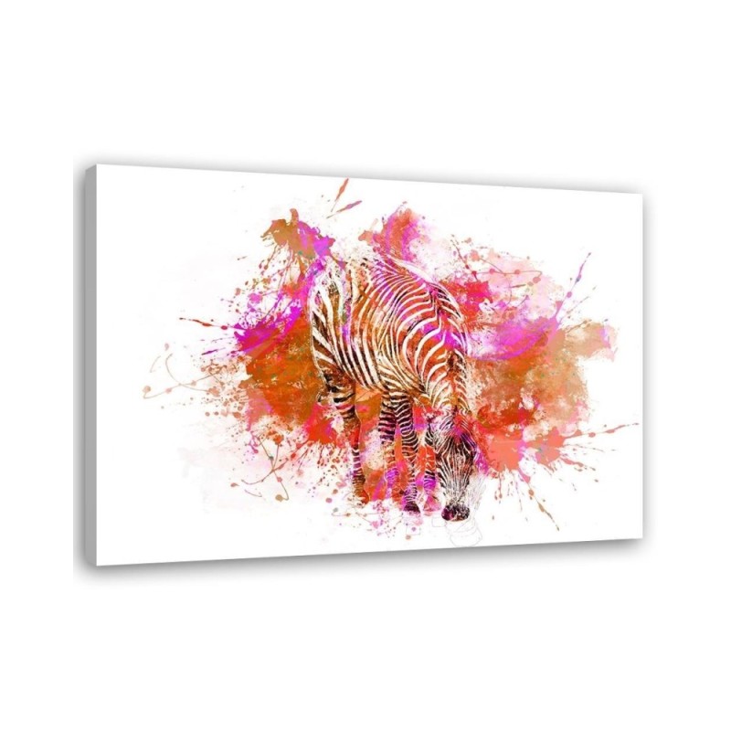 Modern canvas painting for the room - Colourful zebra | FEEBY