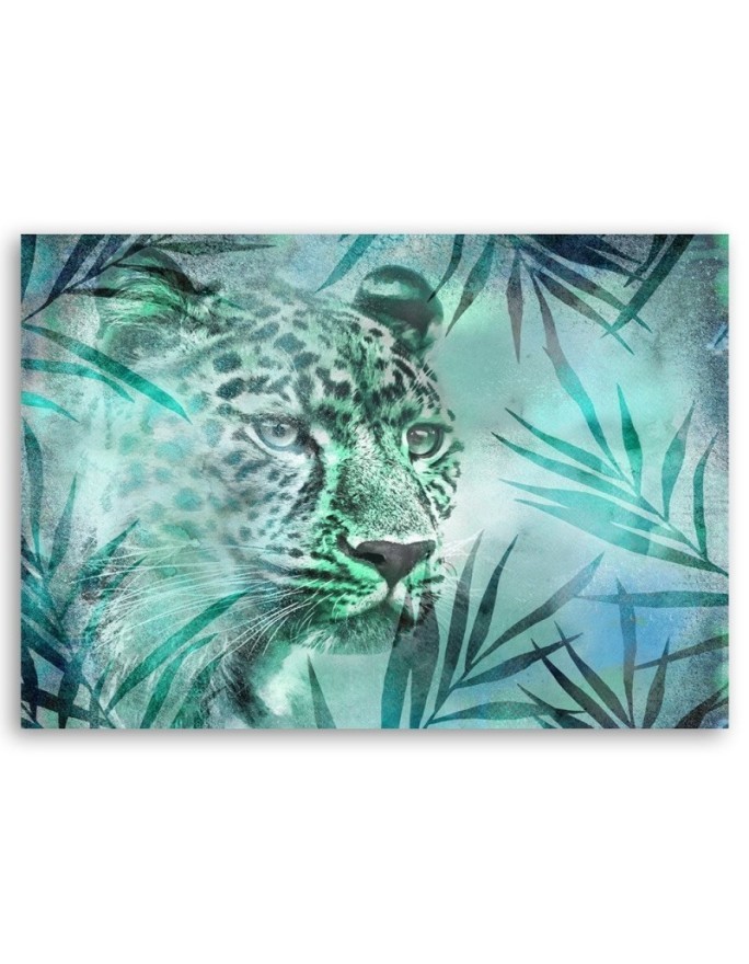 Turquoise leopard - Wall art decoration | FEEBY