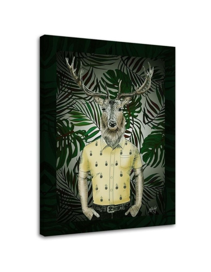 Canvas print Deer head in a...